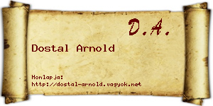 Dostal Arnold névjegykártya